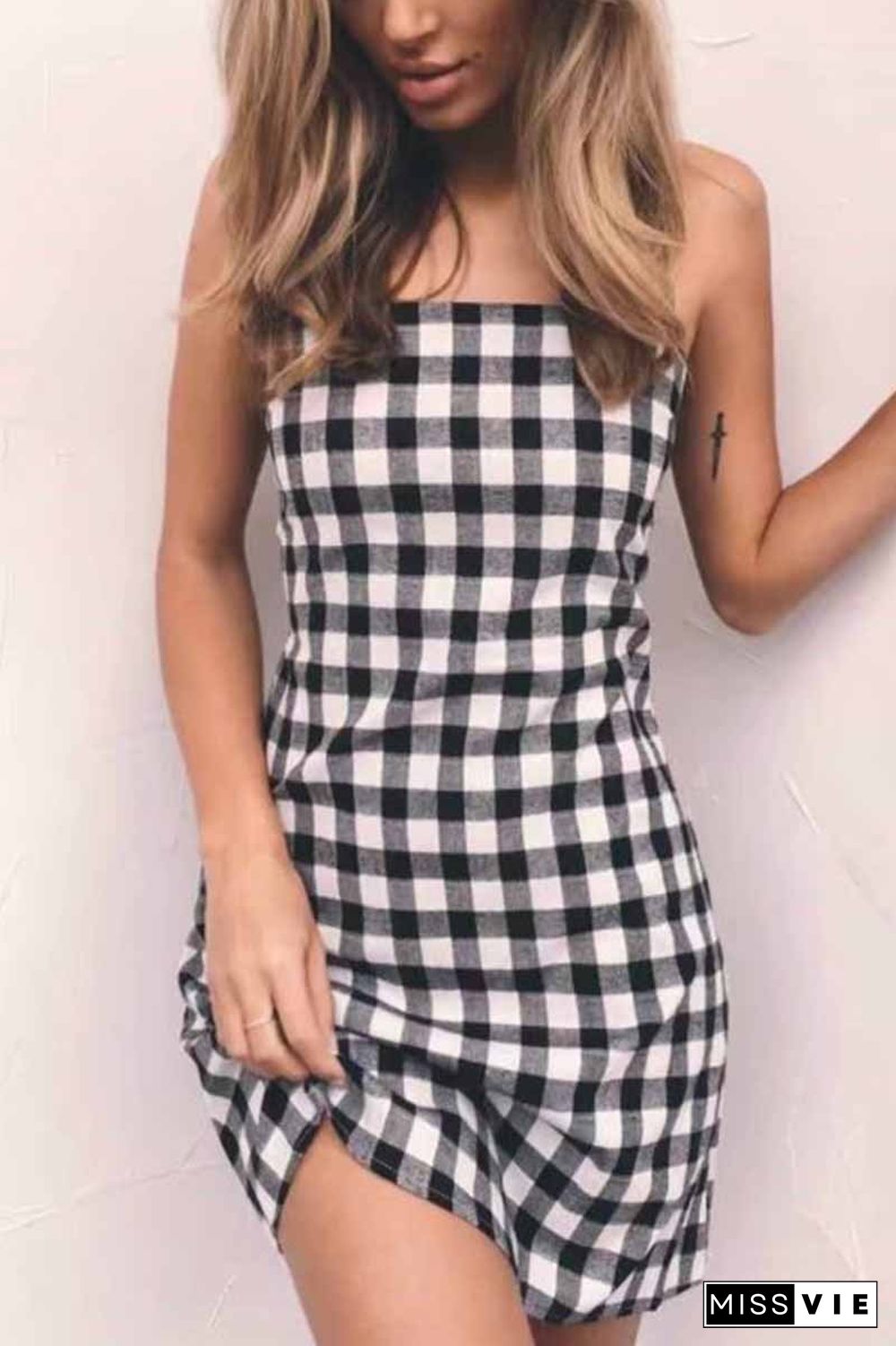 Sexy Backless Bow Mini Dress