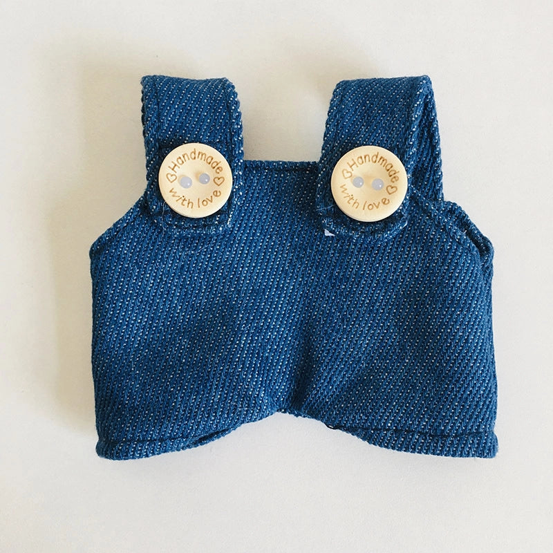 17cm Vinyl Plush Doll Clothes Pull Cloth Pendant T-shirt Button Suspender Pants Clothing Accessories Blind Box Doll Clothes