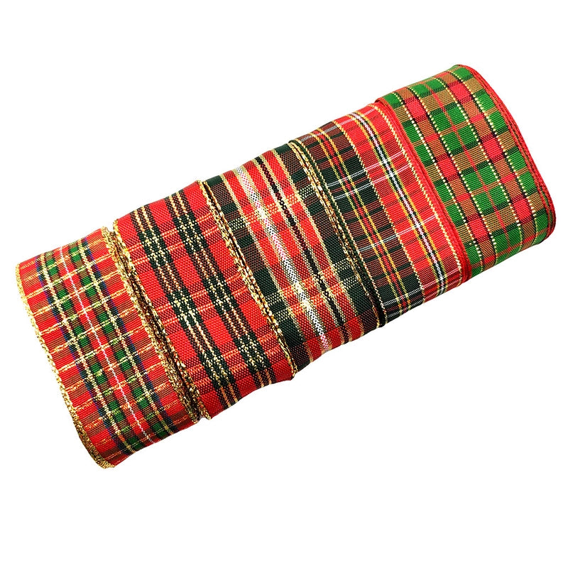 Christmas Decoration Plaid With Handmade Diy Flowers Gift Gift Box Packaging Christmas Tree Decoration