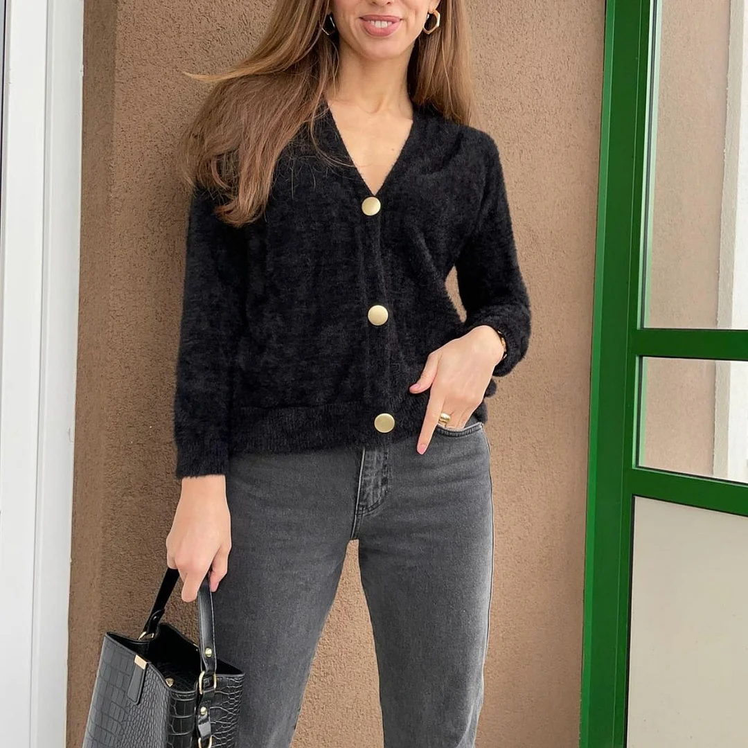 Hirsionsan Elegant Long Sleeve Mohair Sweater Women 2020 New Single-Breasted Female Short Cardigan Soft Flexible Knitted Outwear