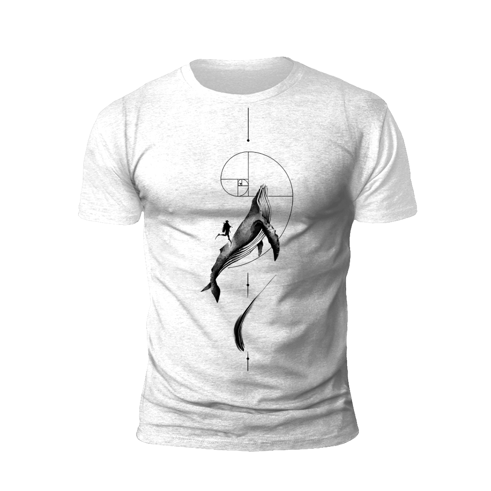 Whale and Fibonacci Geometry T-Shirt