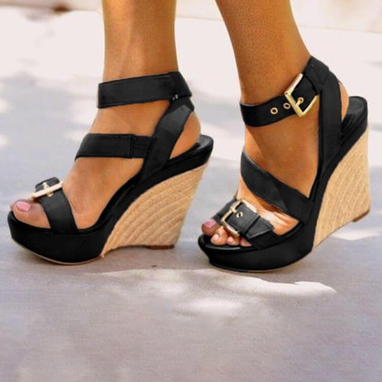 VCSHOES Platform Wedge Espadrille trap Sandals