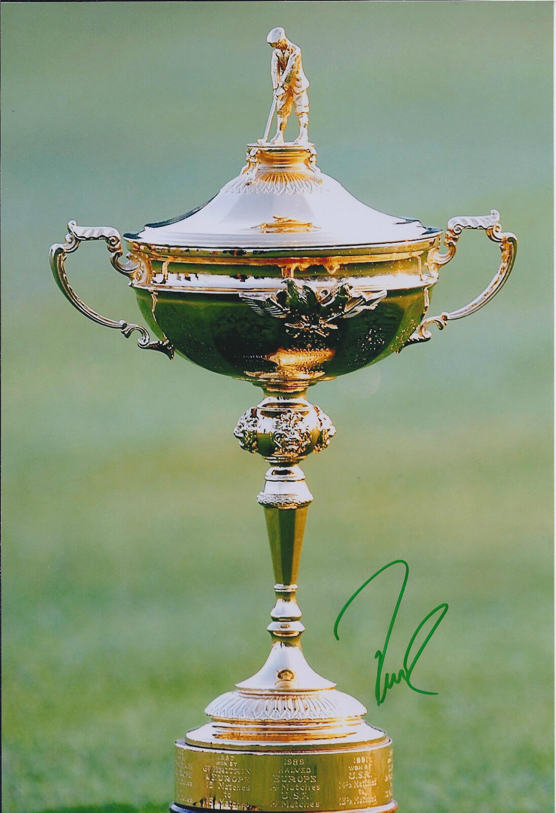 Davis LOVE SIGNED AUTOGRAPH 12x8 Ryder Cup Photo Poster painting AFTAL COA USA Captain