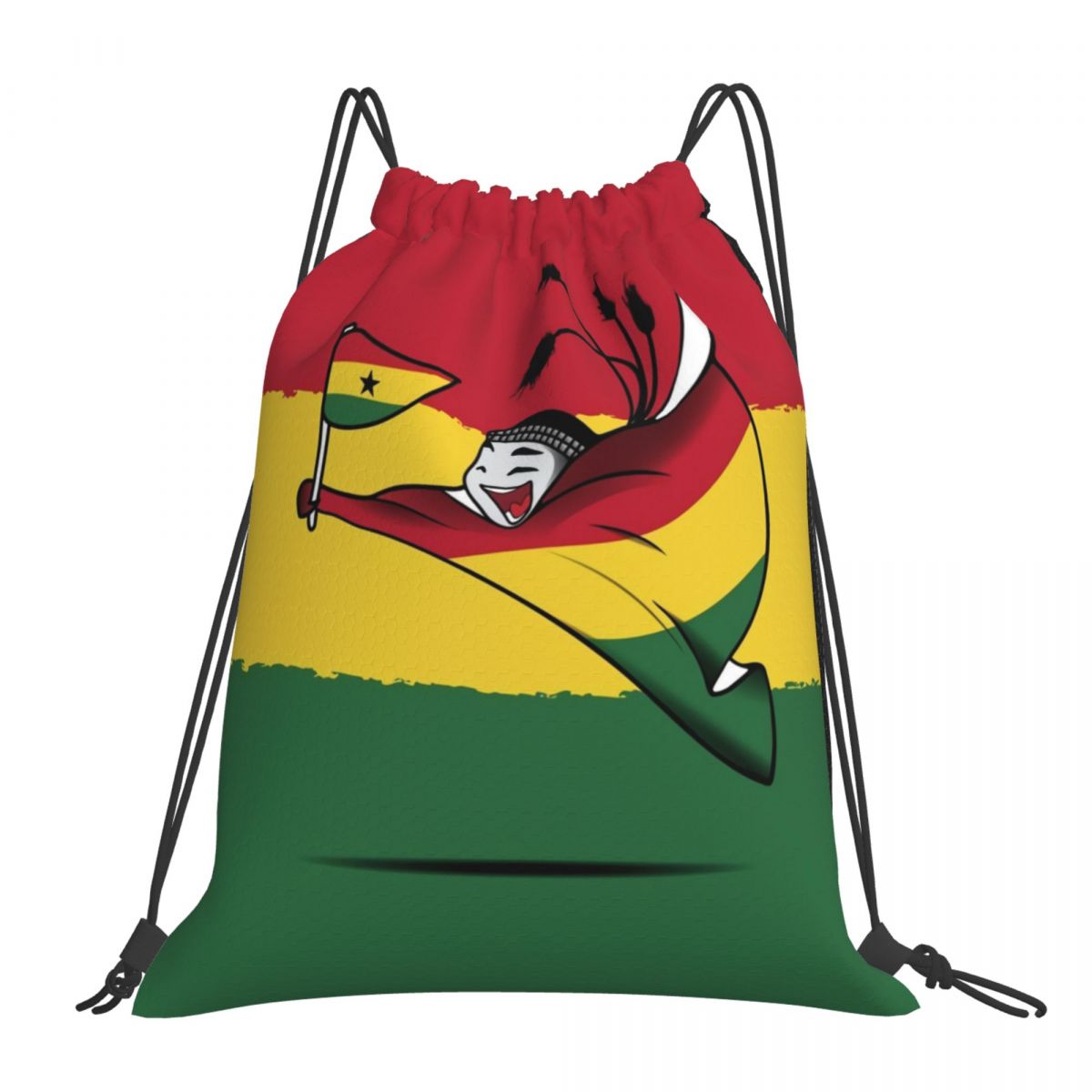 Ghana World Cup 2022 Mascot Foldable Sports Gym Drawstring Bag