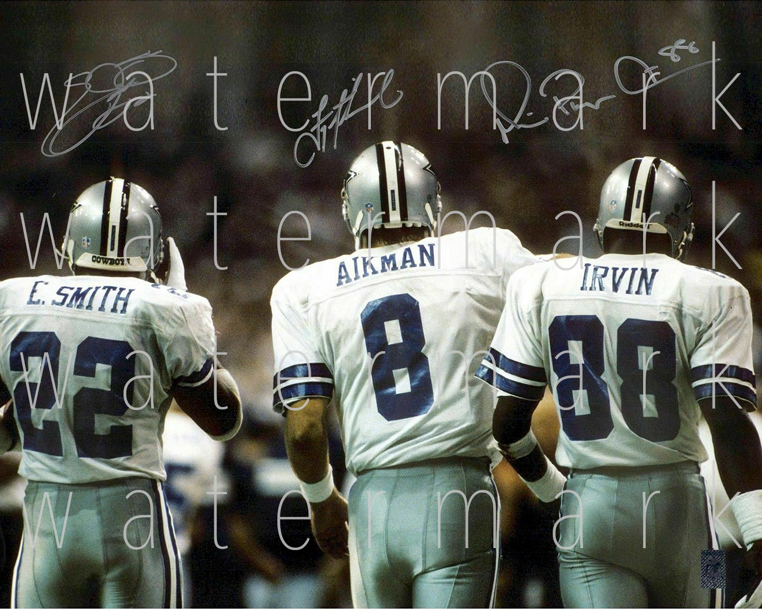 Cowboys Aikman, Smith, Irvin signed 8X10 Photo Poster painting picture poster autograph RP