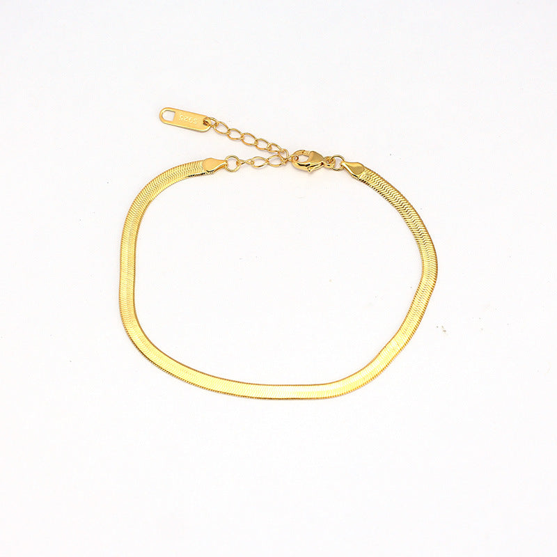 925 Sterling Silver Fashion Stripe Geometric Silver Electroplating Bracelets