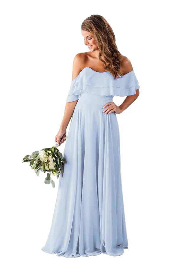 Miabel Ruffle Off-the-Shoulder Bridesmaid Dress