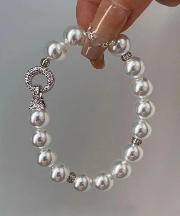 Fashion Versatile White Zircon Pearl Bracelet