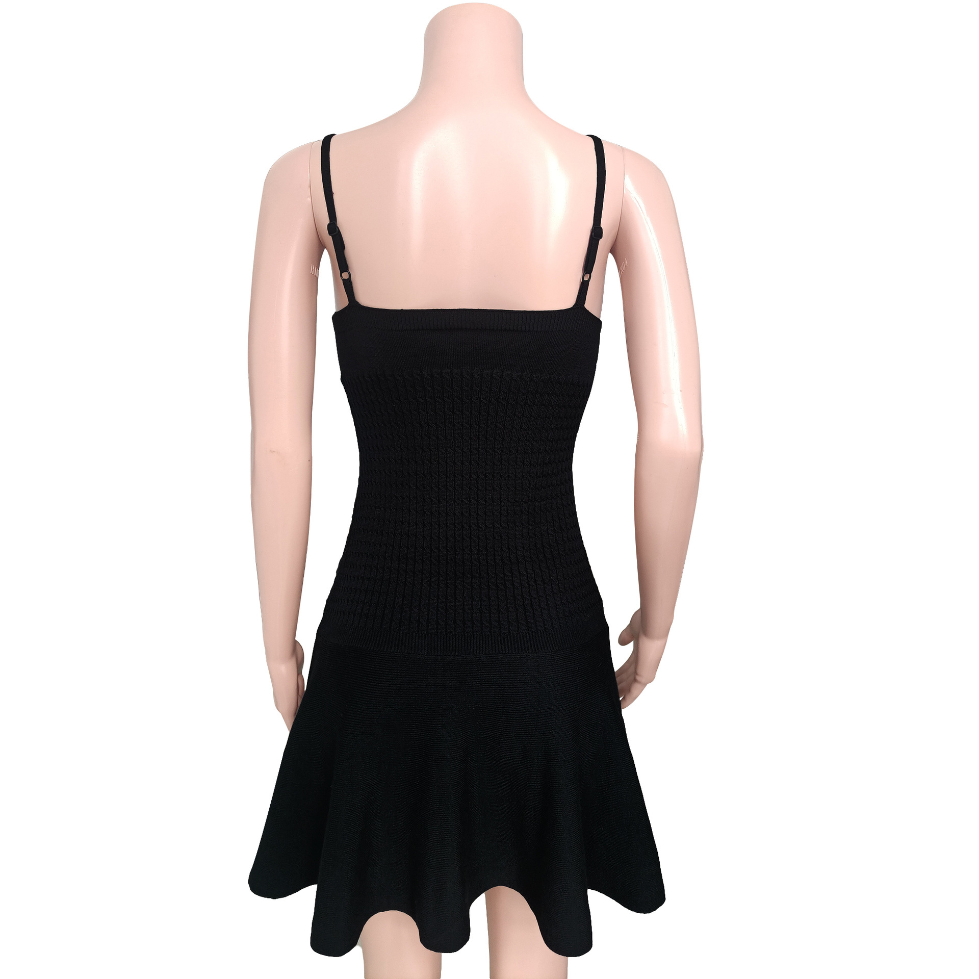 Ootddress Halter Floral Ribbed Knit Mini Dress For Women Folds Summer Sexy Sleeveless Dress Solid Y2K Female Slim Fit Party Dress