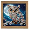 5D DIY Partial Special Shaped Drill Diamond Painting With Frame Kit Owl Decor 19.2x19.2cm