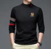 Top Grade New Designer Fashion Brand Luxury Knit Half Turtleneck Men Warm Woolen Sweater