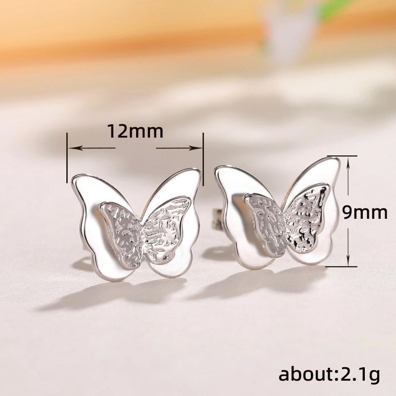 1 Pair Minimalist Butterfly Plating Copper Ear Studs
