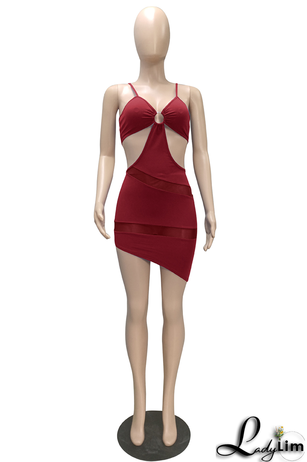 White Sexy Solid Mesh Spaghetti Strap Pencil Skirt Dresses