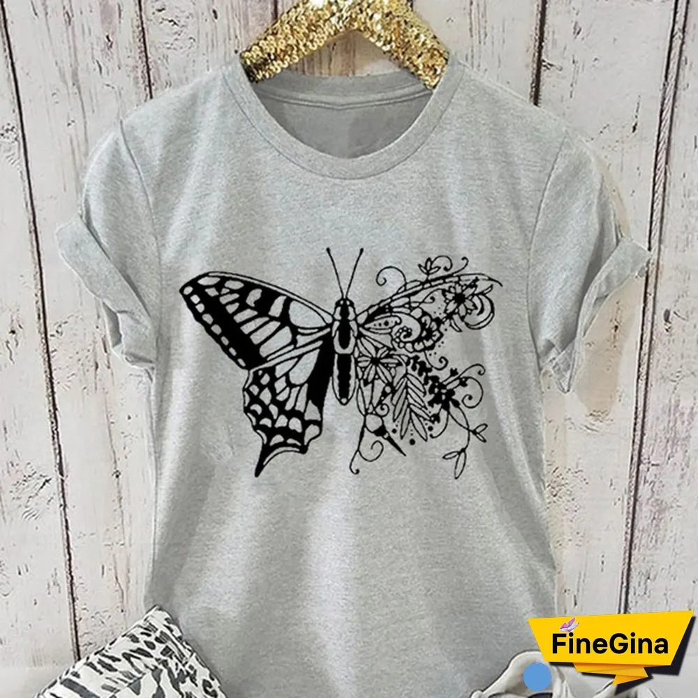 Women/Girls Summer Short Sleeved Round Neck T-Shirts Casual Women Tshirts Graphic