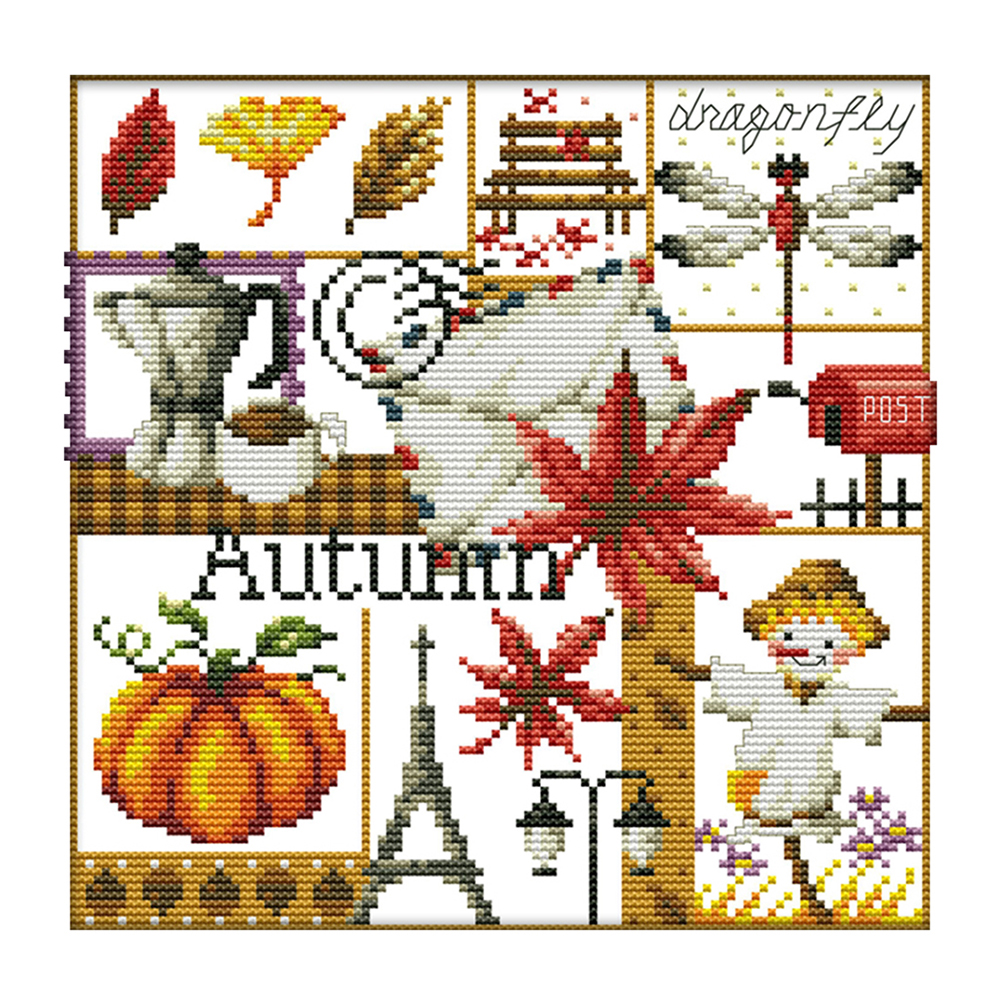 Four Seasons Of Autumn Partial 14CT Counted Canvas(27*26cm) Cross Stitch