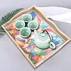DIY Diamond Painting Wooden Tray Food Tray with Handle Living Room Decoration Easter Bunny Wooden Tray Kit