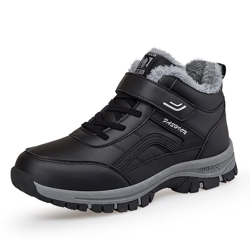 Nine o'clock Winter Men's High Boots Outdoor Warm Lined Anti-skid Couple Shoes Fashion Casual Female Snow Boots Soft Comfort