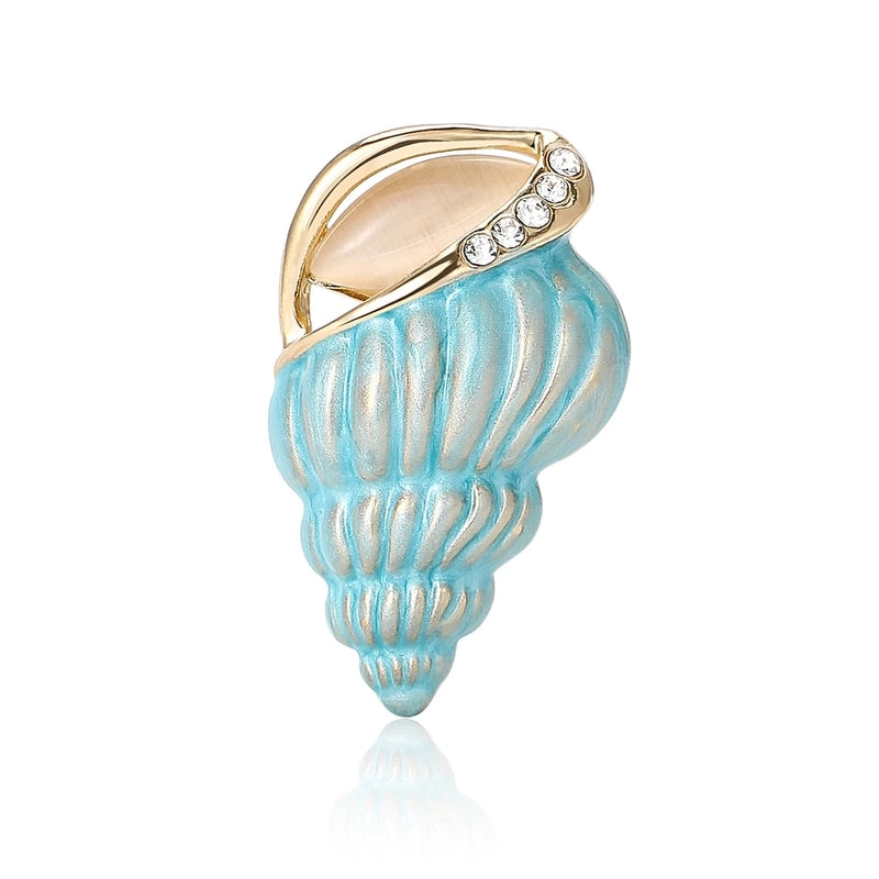 Vacation Marine Style Pin Conch Alloy Enamel Women’s Brooches