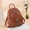 Leather retro college women's backpack