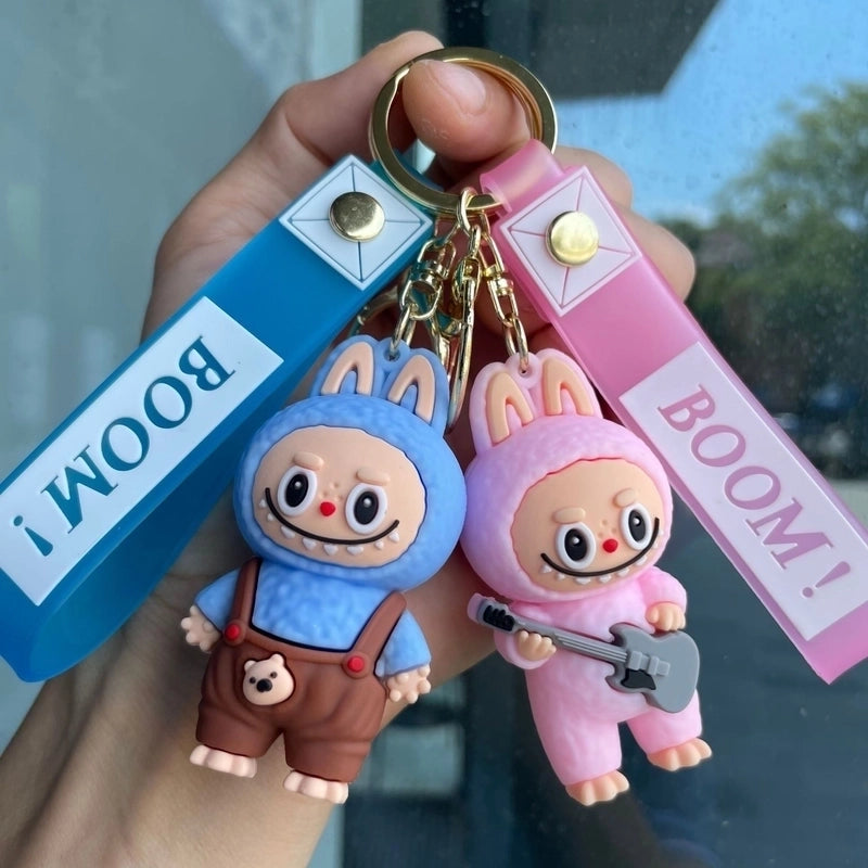 2 Pieces Cute Cartoon Character Pvc Unisex Keychain