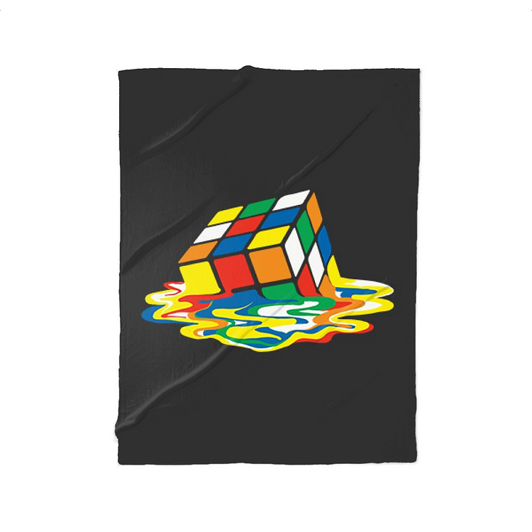 Melting Into Water, Rubik Cube Fleece Blanket