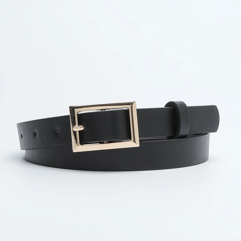 Minimalist Solid Color Pu Leather Alloy Unisex Leather Belts
