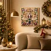 (20x20cm)Nutcracker DIY Pearl Painting Art With Inner Wooden Framed Kit