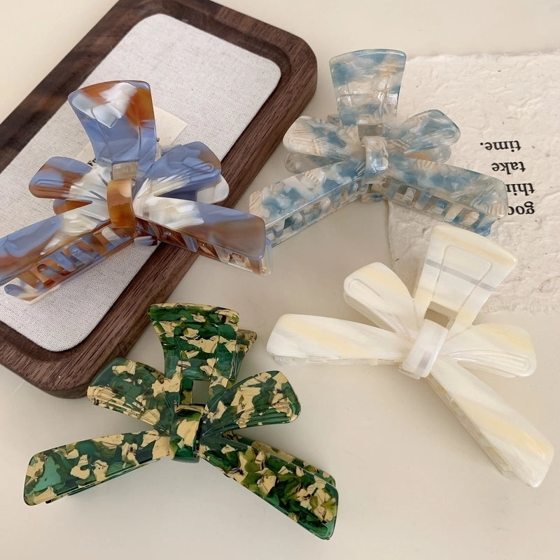 Summer New Bow Tie Acetate Grip French Oversized Hair Claw Back Head Updo High Sense Shark Clip Hair Accessories