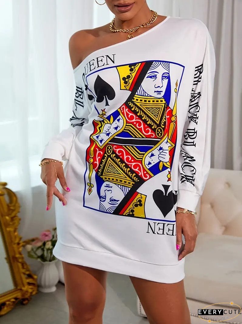 Eye-Catching Queen Card Mini Dress