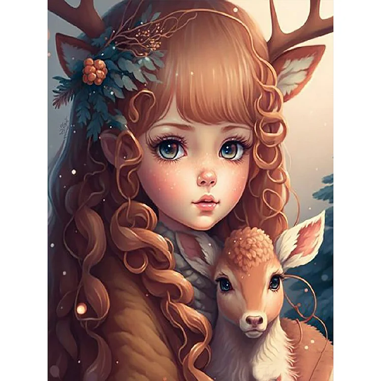 Girl 30*40CM (Canvas) Full Round Drill Diamond Painting gbfke