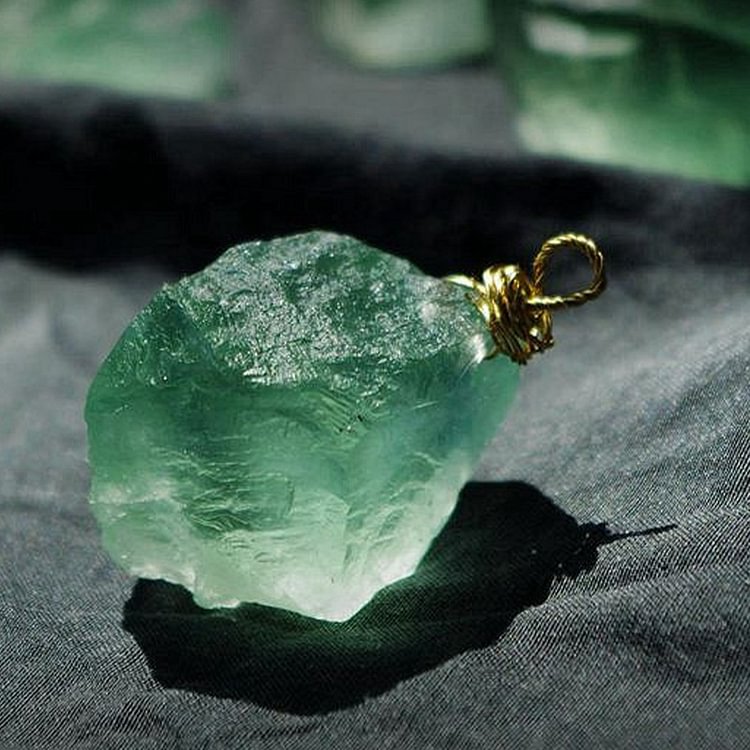 Natural Green Fluorite Balance Gemstone Neclace
