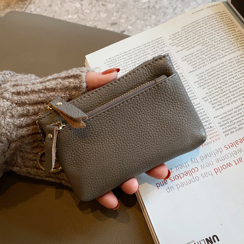 Drawato Fashion Lychee Pattern Pu Leather Coin Purse Mini Change Purses Women'S Wallets Card Holder Zipper Pouch Key Pocket Case Back to School