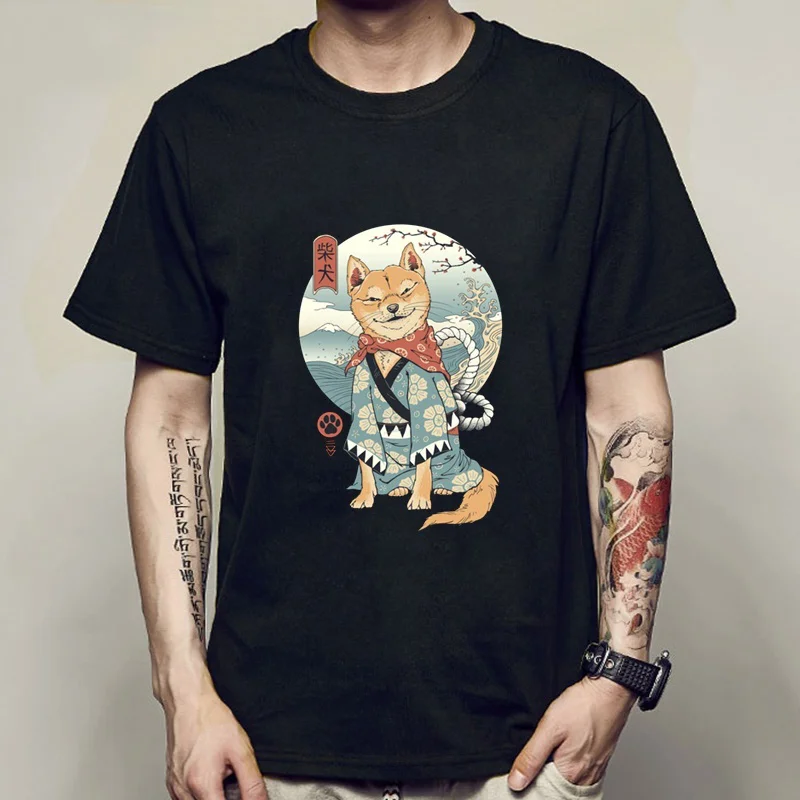 Harajuku Dog Print Casual Short Sleeve T-Shirt Techwear Shop