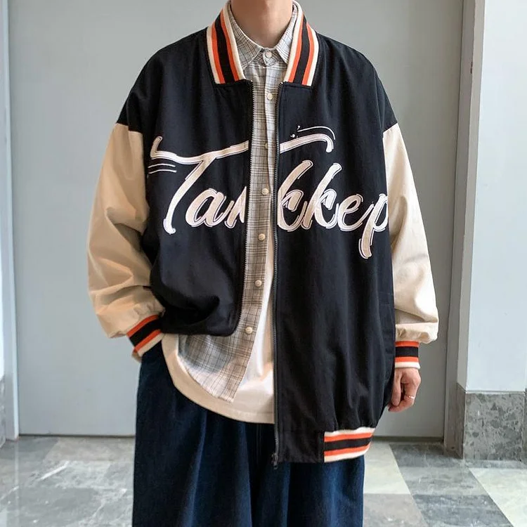 Varsity Jacket for Men Baseball Jackets Men Spring Loose Casual Fashionable Handsome Top