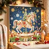 DIY Special Shape Diamond Painting Pearl Art With Inner Frame Kit 25x25cm(Christmas Carousel)