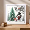 5D DIY Partial Special Shaped Drill Diamond Painting Xmas Snowman Decor With Frame Kit 18x18cm