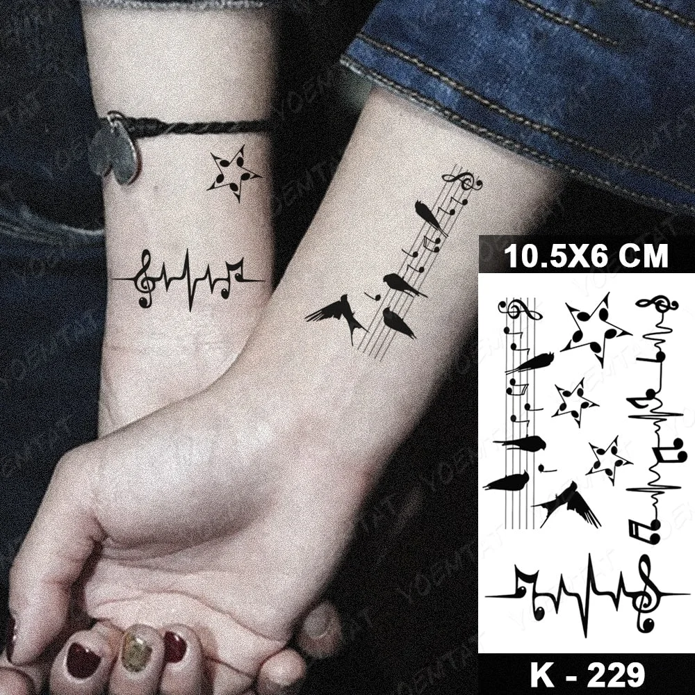 Waterproof Temporary Tattoo Sticker Dream Catcher Owl Flash Tatoo Music Fox Forest Bird Arm Wrist Fake Tatto For Body Art Women