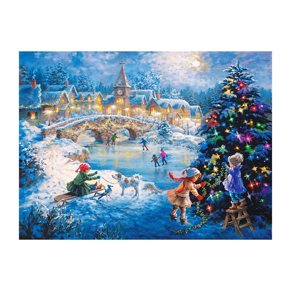 

(Multi-Size) Christmas Eve - Round/Square Drill Diamond Painting 40*30CM/50*40CM, Round diamond 30*40cm, 501 Original