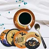 6pcs Halloween DIY Special Shape Diamond Painting Wooden Coasters