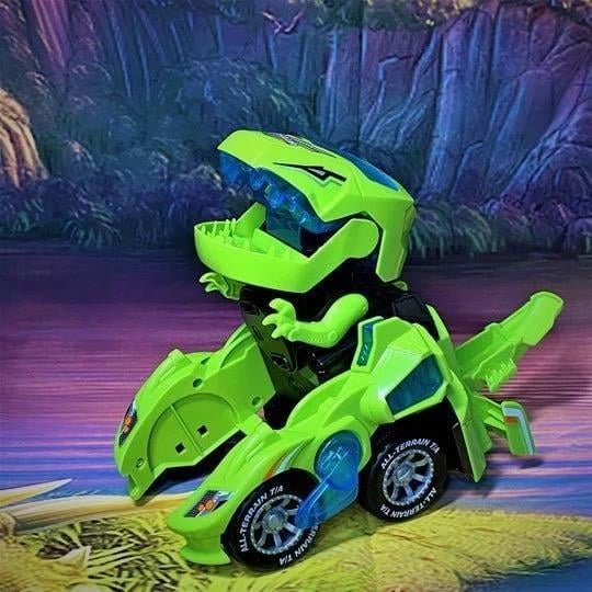 led dinosaur transformation car toy