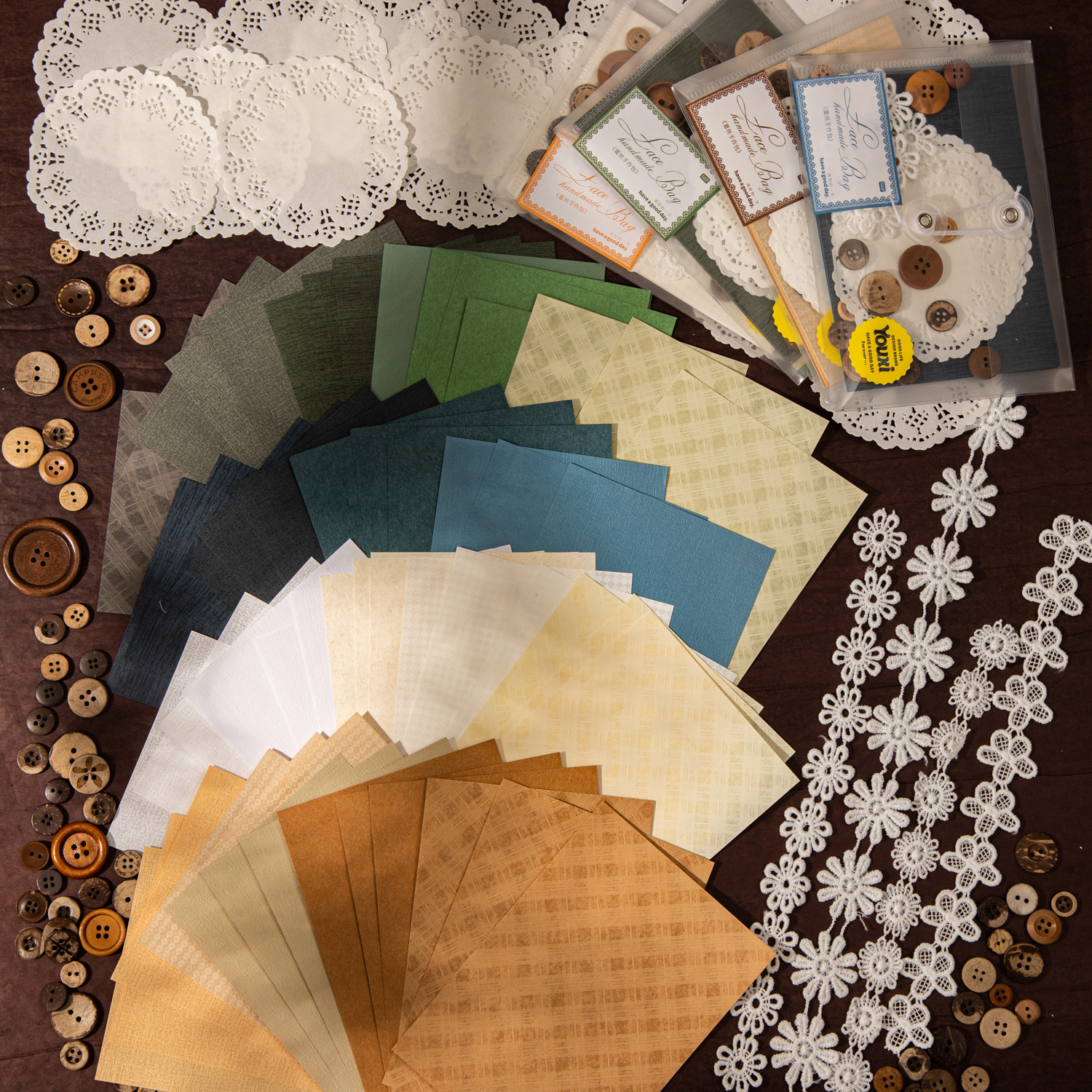 소재 패키지 - 레이스 핸드메이드 백 시리즈 빈티지 홀로우 레이스 플라워