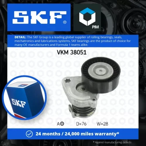 Aux Belt Tensioner fits MERCEDES E250 1.8 09 to 16 M271.860 Drive V-Ribbed SKF Parts