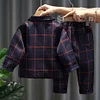 Kid Boy Baby Plaid Tracksuits 3 Pcs Sets