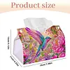 DIY Diamond Art Tissue Box Holder Bird PULeather Diamond Art Desktop Organizer Resin Rhinestone Storage Organizers Gem Art Home Office Decor Craft Gift for Women