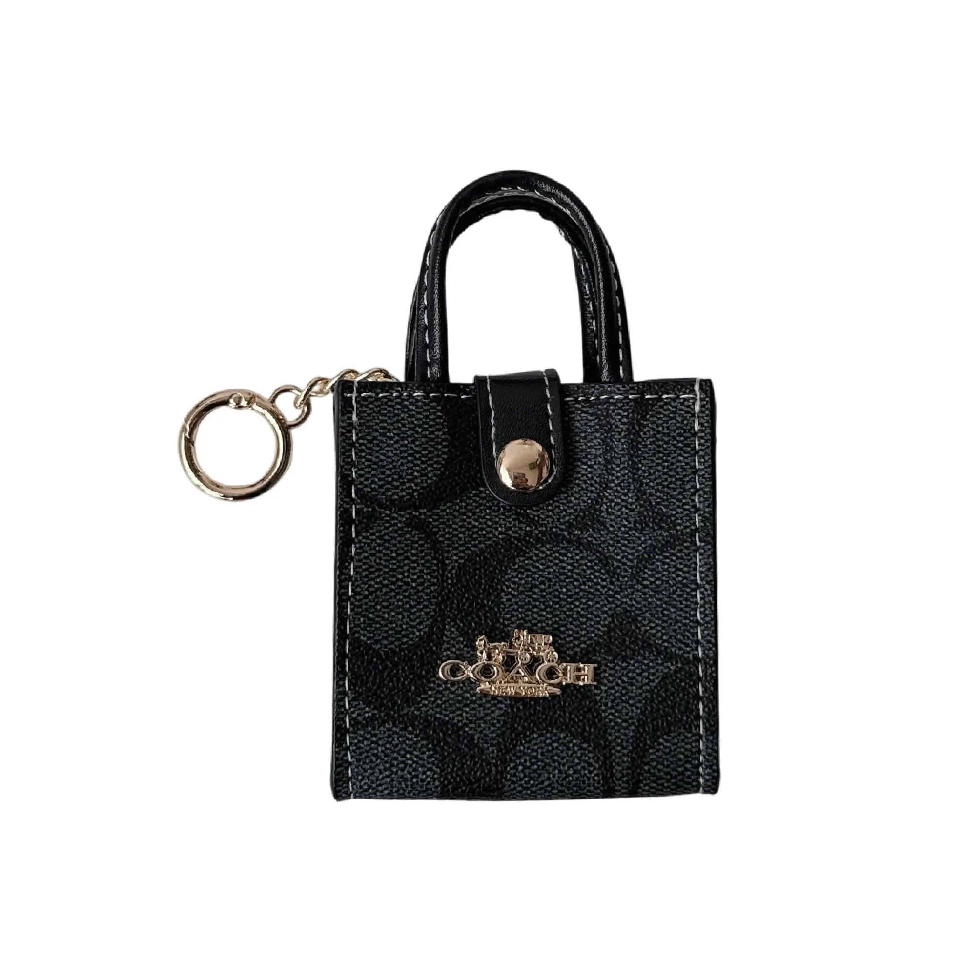 Coach Monogram Mini Tote Earphone Case | Luxury Crossbody Airpods Galaxy Buds