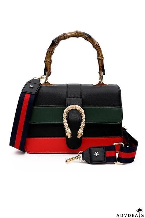 Bamboo Joint Color Block Hand Bag