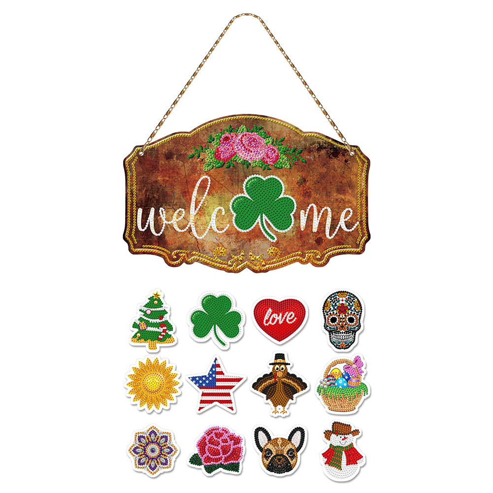 

Luminous Welcome with 12pcs Magnetic Sticker - 5D DIY Craft Pendant, 501 Original