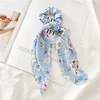 10PCS Floral Polka Dot Bowknot Ribbon Hair Band Scrunchies