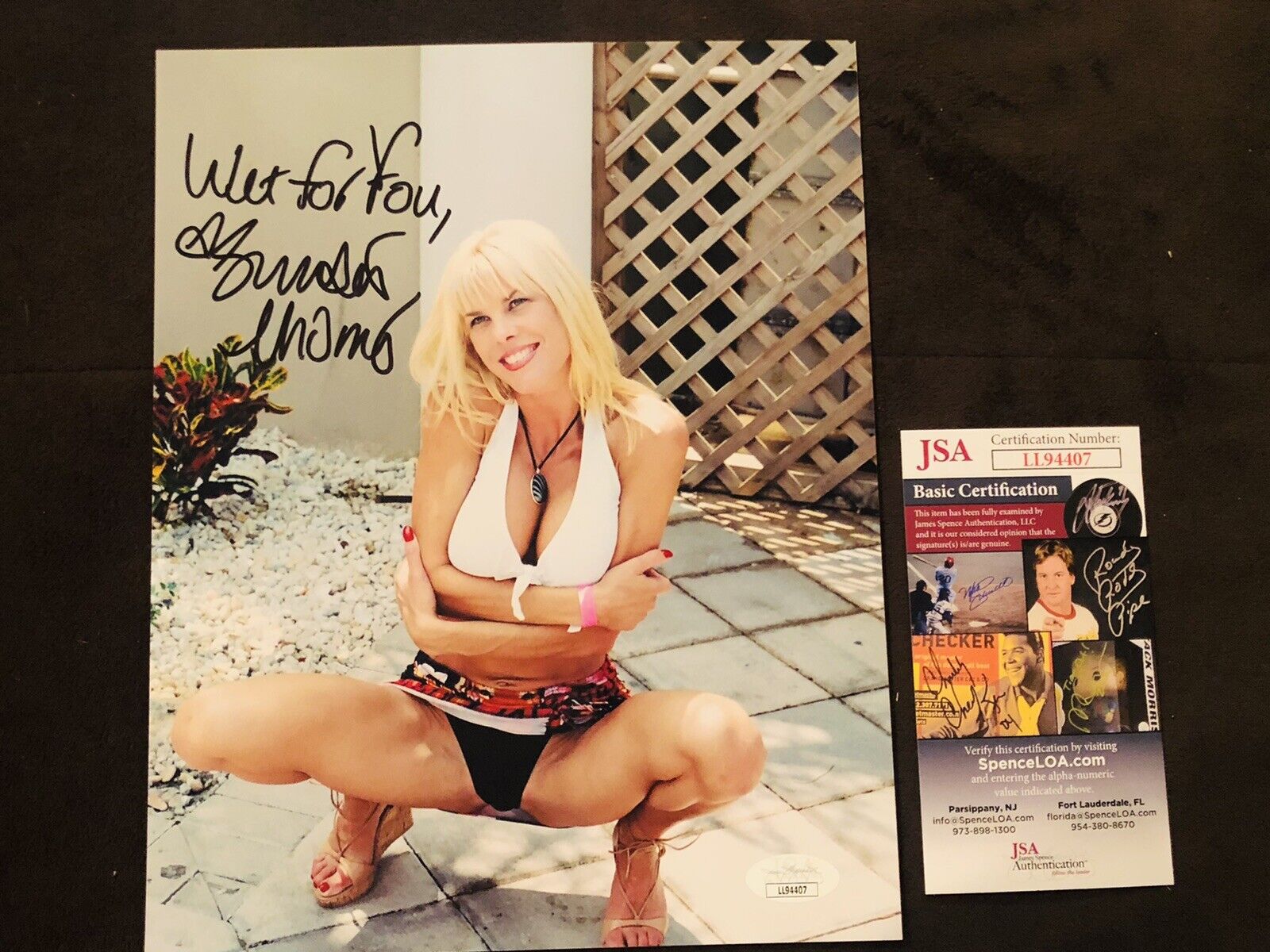 Sunset Thomas Signed 8x10 Photo Poster painting ADULT STAR AUTOGRAPH Naughty America JSA Rare