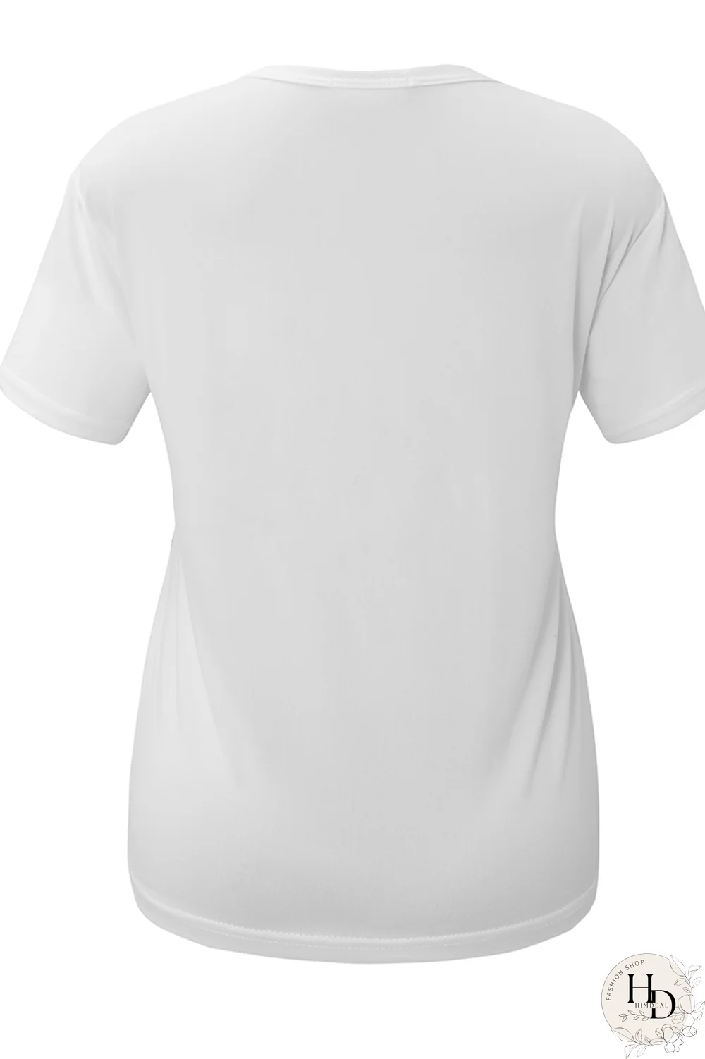 White Fashion Street Print Split Joint Letter O Neck T-Shirts